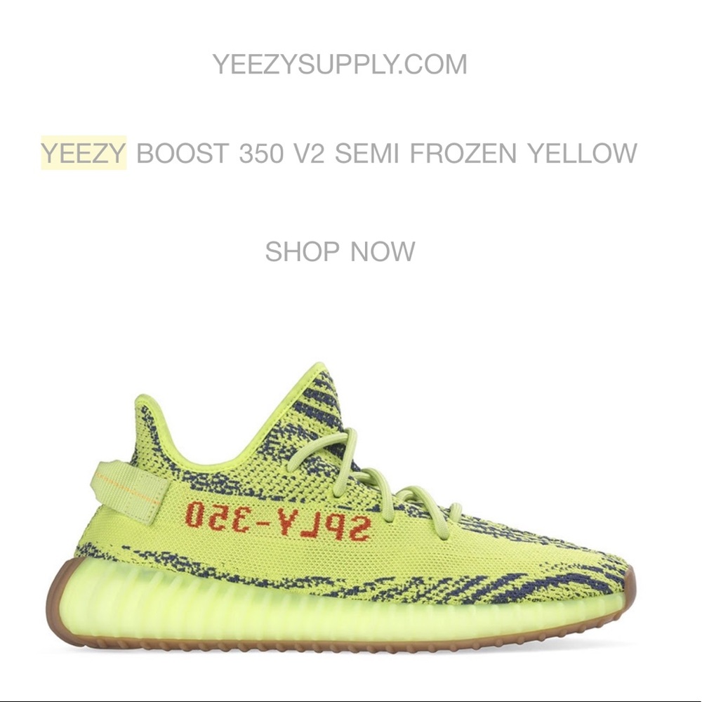 YEEZY BOOST 350 V2 SEMI FROZEN YELLOW US 8